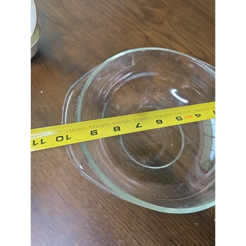 Vintage Pyrex #024‎ Clear Glass 2 Qt. Round 8 1/2